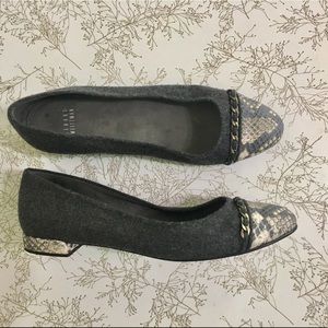 Stuart Weitzman Snake Cap Toe Flat